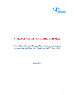 VIOLENCE AGAINST CHILDREN IN AFRICA