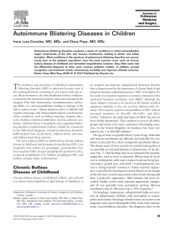Autoimmune Blistering Diseases in Children