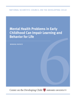 6 mental health problems in early childhood can impair learning and