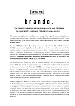 TCM EXAMINES MARLON BRANDO IN A NEW AND ORIGINAL BRANDO