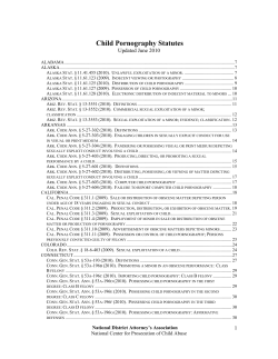 Child Pornography Statutes  Updated June 2010