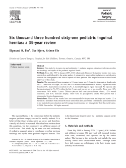 Six thousand three hundred sixty-one pediatric inguinal hernias: a 35-year review