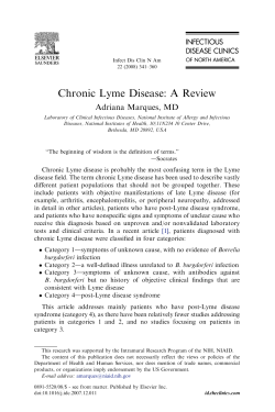 Chronic Lyme Disease: A Review Adriana Marques, MD