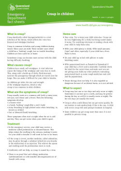 Emergency Department fact sheets Croup in children