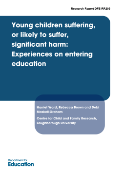 Young children suffering, or likely to suffer, significant harm: Experiences on entering