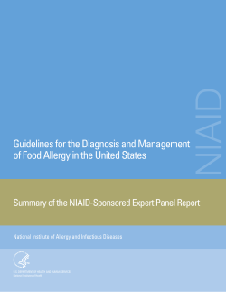 NIAID Guidelines for the Diagnosis and Management