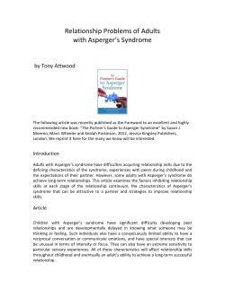 Relationship Problems of Adults with Asperger’s Syndrome  by Tony Attwood