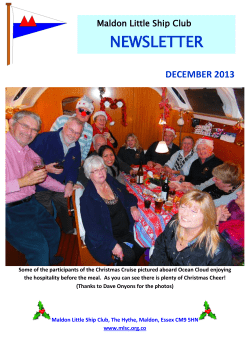 NEWSLETTER DECEMBER 2013 Maldon Little Ship Club