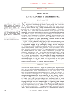N Recent Advances in Neuroblastoma review article