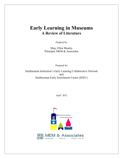 Early Learning in Museums A Review of Literature