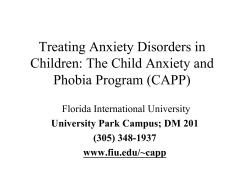 Treating Anxiety Disorders in Children: The Child Anxiety and Phobia Program (CAPP)