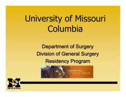 University of Missouri Columbia Department of Surgery Division of General Surgery