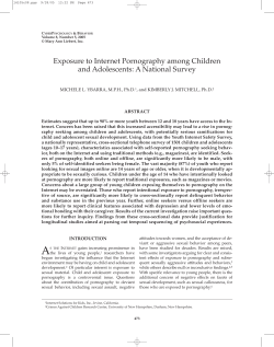 Exposure to Internet Pornography among Children and Adolescents: A National Survey