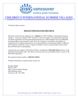 CHILDREN’S INTERNATIONAL SUMMER VILLAGES