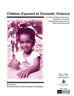 Children Exposed to Domestic Violence The David and Lucile Packard Foundation