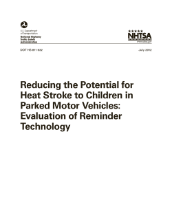 Reducing the Potential for Heat Stroke to Children in Parked Motor Vehicles: