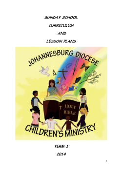 SUNDAY SCHOOL CURRICULUM AND LESSON PLANS
