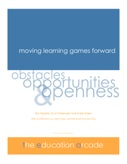 moving learning games forward