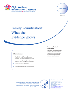 Family Reunification: What the Evidence Shows What’s Inside: