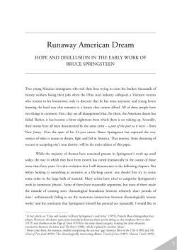 Runaway American Dream HOPE AND DISILLUSION IN THE EARLY WORK OF