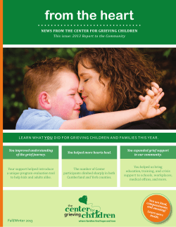 2013 Center for Grieving Children Report to Community