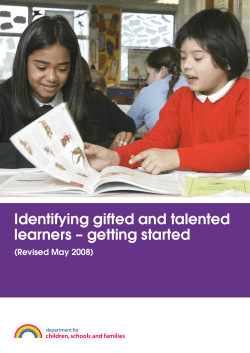 Identifying gifted and talented learners – getting started (Revised May 2008) Identifying