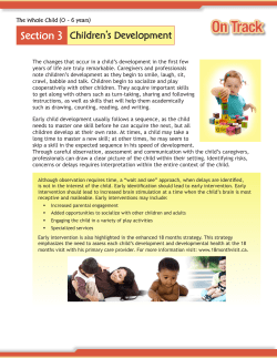 Section 3 Children’s Development The Whole Child (0 - 6 years)
