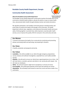 Rockdale County Health Department, Georgia Community Health Assessment