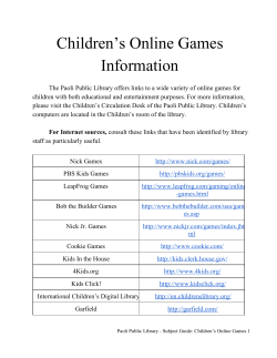 Children’s Online Games Information