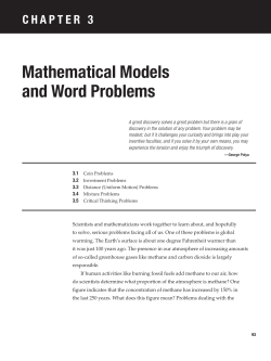 Mathematical Models and Word Problems