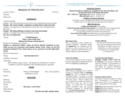 Season of Pentecost During the Service August 3, 2014