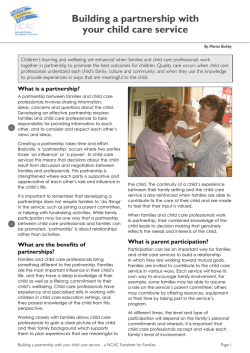 Building a partnership with your child care service