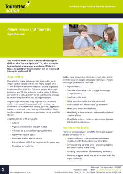 Anger issues and Tourette Syndrome Factsheet: Anger issues &amp; Tourette Syndrome