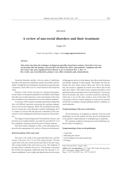 A review of ano-rectal disorders and their treatment REVIEW Gupta PJ 323