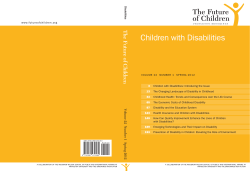 Children with Disabilities The Future of Children Disabilities