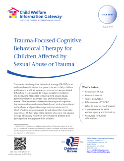Trauma-Focused Cognitive Behavioral Therapy for Children Affected by Sexual Abuse or Trauma