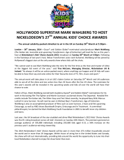 HOLLYWOOD SUPERSTAR MARK WAHLBERG TO HOST NICKELODEON’S 27 ANNUAL KIDS’ CHOICE AWARDS