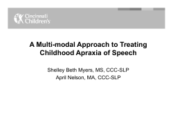 A Multi-modal Approach to Treating Childhood Apraxia of Speech