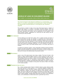 LEVELS OF LEAD IN CHILDREN’S BLOOD