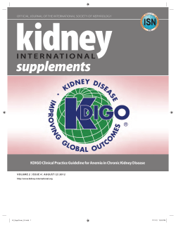 KDIGO Clinical Practice Guideline for Anemia in Chronic Kidney Disease -international.org