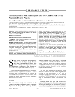 Factors Associated with Mortality in Under-Five Children with Severe V U M