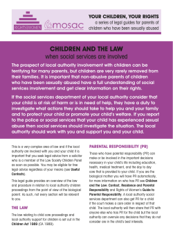 children And the lAW when social services are involved