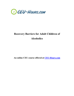 Recovery Barriers for Adult Children of Alcoholics at