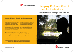 Keeping Children Out of Harmful Institutions Keeping Children Out of Harmful Institutions