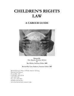 CHILDREN’S RIGHTS LAW  A CAREER GUIDE