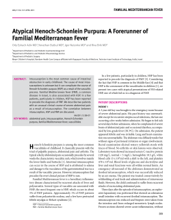atypical henoch-schonlein Purpura: a Forerunner of Familial mediterranean Fever ,Yonathan Butbul MD