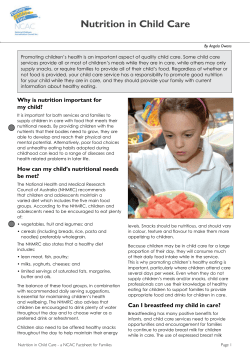Nutrition in Child Care