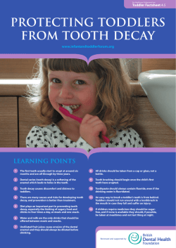 Protecting toddlers from tooth decay learning Points Toddler Factsheet