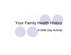 Your Family Health History A DNA Day Activity
