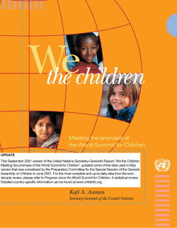 We the children Meeting the promises of the World Summit for Children